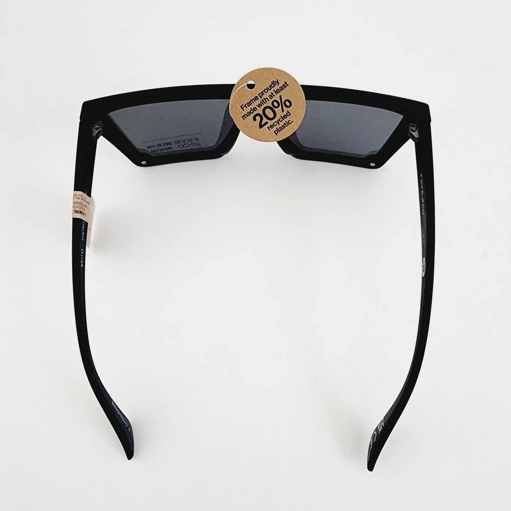 Frye Black Retro Oversized Square Shield Sunglasses 100% UV - Picture 3 of 6